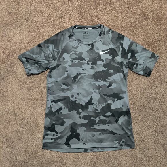 Nike Pro Shirt Mens Size M Gray Camo Dri-Fit Performance Training Tee - Picture 3 of 7